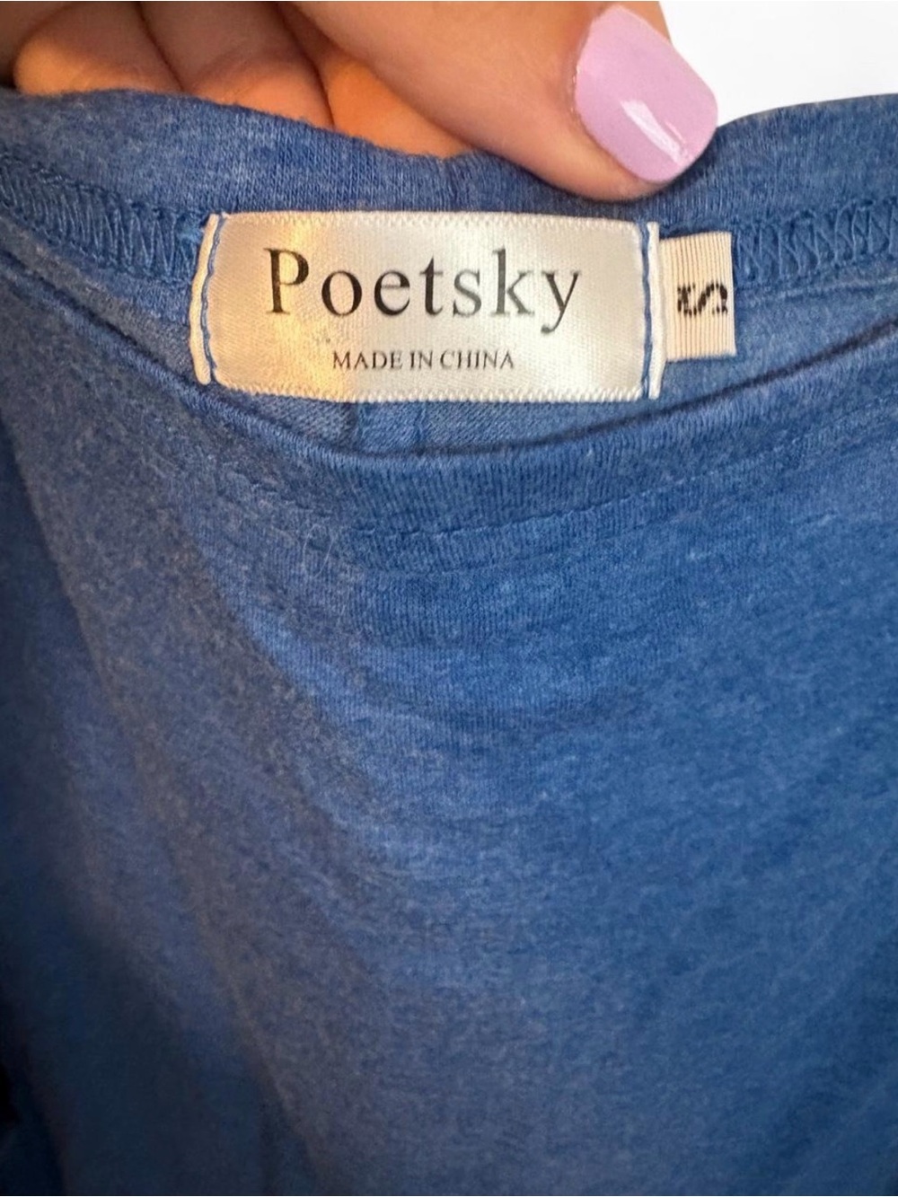 Women's Blue Long-Sleeve Boatneck Top - Picture 3 of 6
